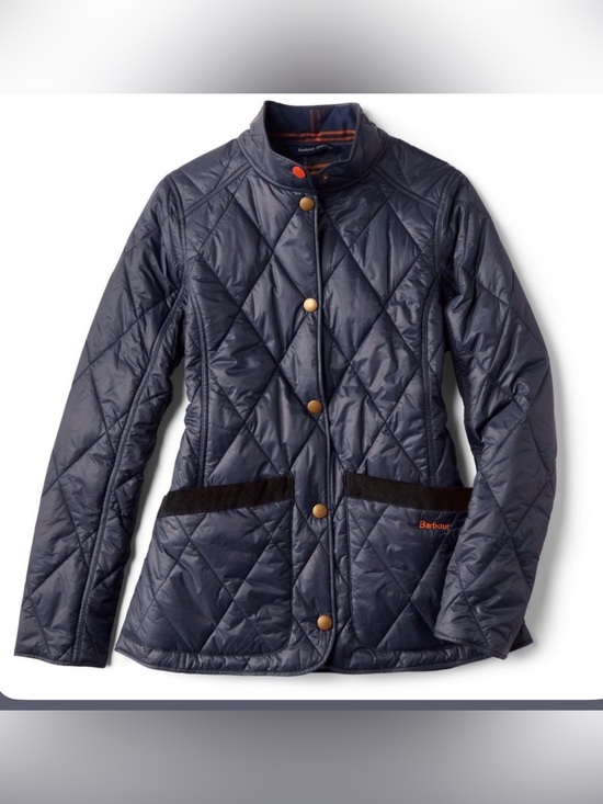 Barbour Jackets & Blazers - This Barbour × Orvis Hubbard quilted jacket navy w/classic plaid NWOT SZ 8